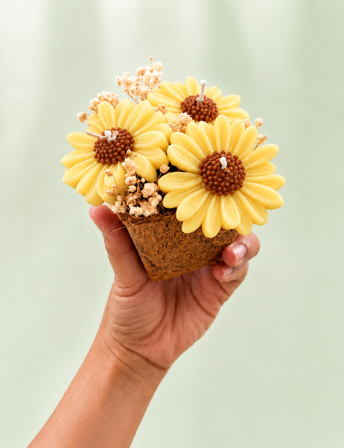 Yellow Candle Daisies 3 pcs in a Pot
