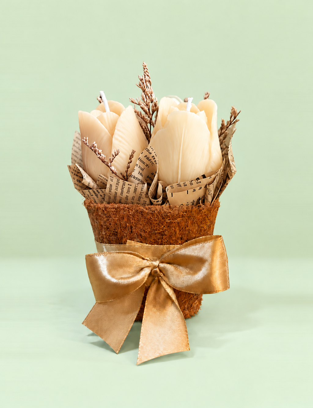 White and Beige Tulips in a Pot (3tulips)