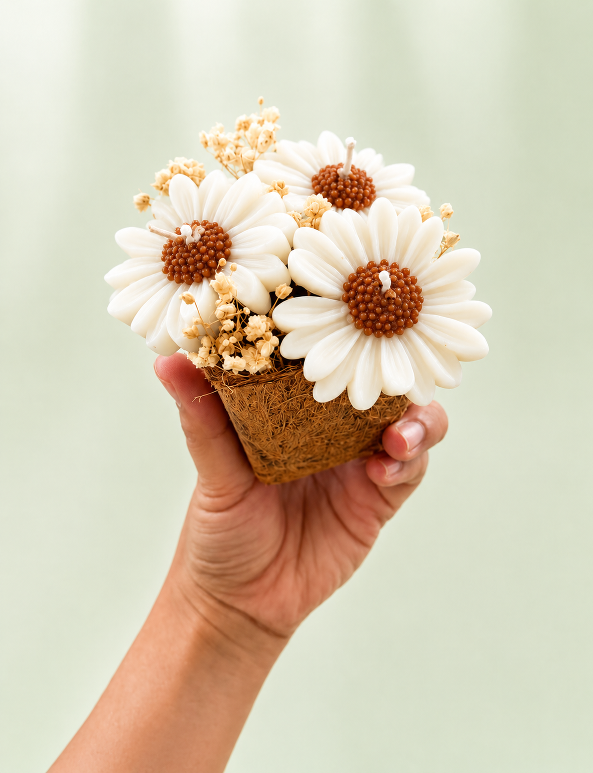 White Candle Daisies 3 pcs in a Pot