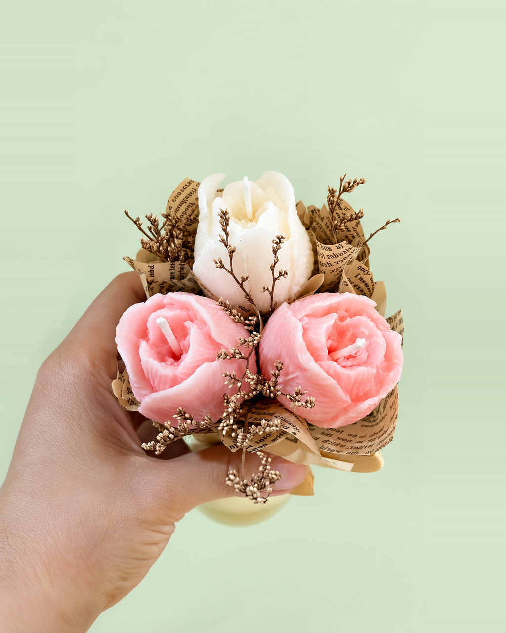 Pink White Tulips in a Pot (3tulips)